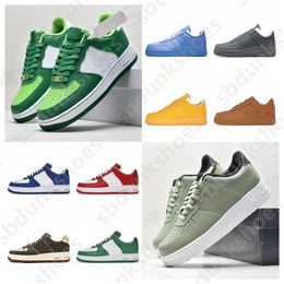 Casual shoes classic aforce1 designer shoes with box men women sneakers Triple white black flax utility red pale Ivory pastel mens trainers training outdoor shoes