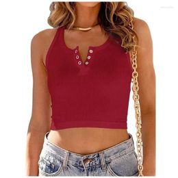 Women's Tanks Women Sexy Solid Colour Small Vest Threaded Short Camis Tees Female Korean Casual Tank Tops Summer Comfortable Sleeveless