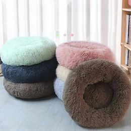 Cat Nest Round Plush Soft Cushion Fluffy Dog House Round Winter Warm Cushion Suitable for Small Dogs Cat Nest Warm Bed Pet Supplies 240131