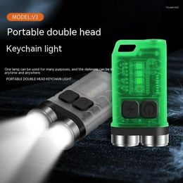 Flashlights Torches V3 EDC Flashlight Keychain Light 900 Lumens Handheld Portable Super Bright TYPE-C USB Charging Port Emergency Work