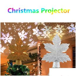 Christmas Decorations Led Decoration Tree Topper Ornaments Xmas Starry Lights Projector Fairy Sky Star Snowflake Laser Projection De Dhwtw