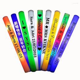 Party Decoration LED Glow Foam Sticks Cheer Tube Customized Personalized Light Up Batons Wands In The Dark Wedding