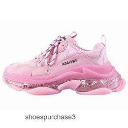 Designer Balencigs Fashion Casual Shoes Roller Skates Paris Lovers Daddy Ins2024 Super Fire Crystal Bottom Increased Thick Breathable Sports LB8L