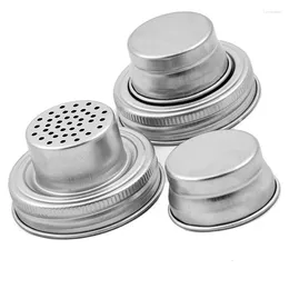 Storage Bottles 2PCS 7.5CM Mason Jar Shaker Lids With Slicone Seal Top For Regular Mini Jars