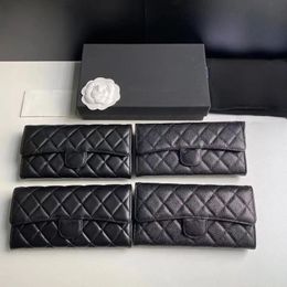 Designer Wallets coco Black Lambskin Caviar Leather Wallet Gold and Silver Hardware Mini Handbags Classic Clutch Bags Luxurys Purse Card Holder Women Wallet