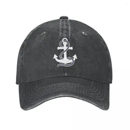 Ball Caps Fashion Nautical Captain Anchor Baseball Unisex Distressed Cotton Snapback Hat Rope Outdoor All Seasons Travel