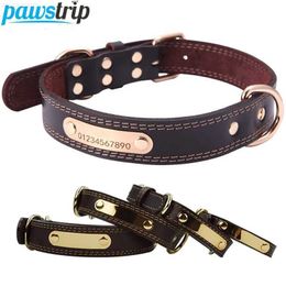 Dog Collars Leashes Personalized Pet Dog Collar Adjustable Leather Dogs Id Collars for Small Medium Large Dogs Engrved Puppy Collar Dog Accessories