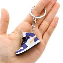 Keychains Lanyards Emation 3D Mini Basketball Shoes Three Nsional Model Keychain Sneakers Couple Souvenir Mobile Phone Key Pendant D ba H3ES