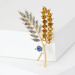 Brooches Trendy Rhinestone Ear Of Wheat For Women Unisex 7-color Holiday Party Office Brooch Pins Gifts