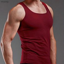 Men's Tank Tops Men Muscle Vests Cotton Underwear Sleeveless Slim Tank Top Vest Undershirts Gymclothing Bodybuilding Tank Tops Slash Neck YQ240131