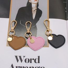 Keychains Sewed Leather Love Heart For Women Cute Pink Charms Key Rings Bag Accessories