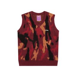 UK Men Women Embroidery Camouflage Mohair Sleeveless Sweaters Winter Autumn Stylish Warm Knitted Woolen Tops Vest 24ss 0131