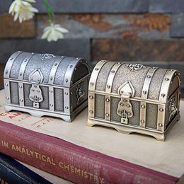 Vintage Metal Silver Jewellery Storage Box Pirate'S Treasure Chest Jewellery Decoration Box Souvenir Gift Box Women And Girls