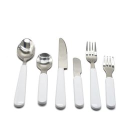 Dinnerware Sets Wolesale Sublimation Blanks Diy Spoon Knife Fork Heat Thremal Transfer Cutlery Stainless Steel Western Food Kitchen Dh94S