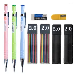 Colour 2.0 Automatic Pencil Lead Black Refill Cute Pen Student Press Auto For Draught Drawing Writing Crafting