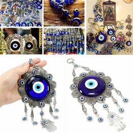 JX-LCLYL Wall Hanging Turkish Blue Evil Eye Flower Hamsa Hand Amulet Decor Protection Y201006262L