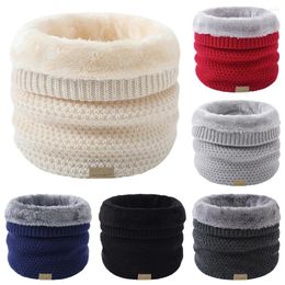 Scarves Plush Warm Snood Neck Winter Outdoor Ski Ring Face Mask Muffler Windproof Wool Knitting Scarf Thicken Bandana