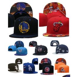 Caps de bola homens homens snapbacks encaixam chapéus todos o logotipo de equipe bordado bordado de futebol codão de algodão Baskball letra de malha flexível chapéu plano h dhiwr