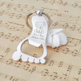 20pcs Personalised Baby Foot Shaped Keychain Bottle Opener Baby Shower Favour Baptism Celebration Party Souvenir Gifts For Guests 240118