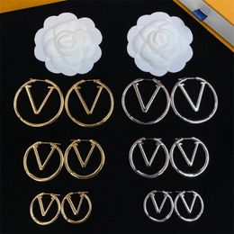 Designer Earring Women Circle Basic Earrings Gold Earring Classic Brand Daily Wear Luxury Jewellery Gift Lady V Earrings