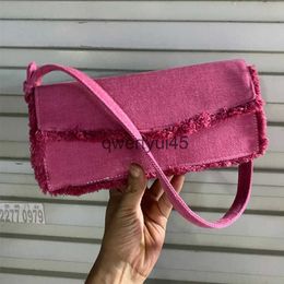 Shoulder Bags Denim Square Underarm For Women Luxury Designer andbags Purses 2023 New In Fasion Simple Versatile Solid Tassel SoulderH24131
