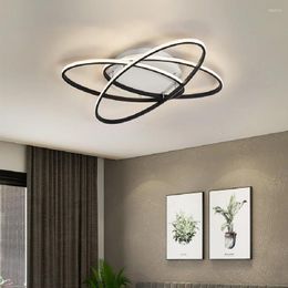 Chandeliers Minimalism Modern Led Ceiling For Living Room Bedroom Study Creative Chandelier 90-260V Black Finished