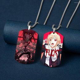 Pendant Necklaces Chainsaw Man Necklace Denji Makima Power Reze Cosplay Anime Accessories Manga Titanium Women Jewellery Men Neck Chain Gift