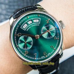 V2 Upgrade version DMF Portugieser 503510 Green Dial Power Reserve 52850 Automatic Mechanical Mens Watch Steel Case Leather Sport 282g