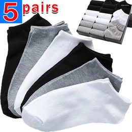 Men's Socks Sports Low Cut Men Black White Business Boat Sox Silicone Non-slip Ankle Male Breathable Invisible Short Sokken