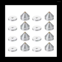 Bowls 8 Set Speaker Stand Feet Foot Pad Aluminium Alloy Metal Spikes Cone Floor Nail Silver