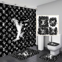 Shower Curtain Set Water-Repellent Cloth Bathroom Partition Curtain Shower Wet and Dry Special Goods Top Quality