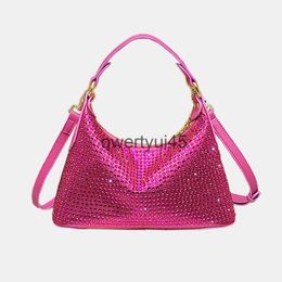 Shoulder Bags Siny Rinestone obos Evening For Women Luxury Designer andbags Purses 2023 New In Fasion Rose Red Soulder CrossbodyH24131