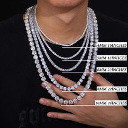 браслет ожерелье хип-хоп теннис стерлингового сьера vvs муассанит бриллиантовый кластер Iced Out кубинская цепочка для мужчин и женщин