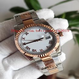 neue hochwertige Luxus-Damenuhr 36MM 116231 Datejust weißes Zifferblatt römische Ziffern 18K Roségold Saphir Automatik Herrenuhr306D