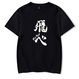 Anime Haikyuu Fly High T Shirt Karasuno High School Shoyo Hinata Tobio Kageyama Short Sleeve Cotton Funny Tshirt Cosplay T-shirt304S