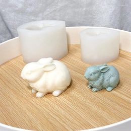 Craft Tools Rabbit Year 3D Animal Bunny Candle Silicone Mould DIY Handmade Incense Smoked Stone Mould Cake Pastry Candy Home Decor