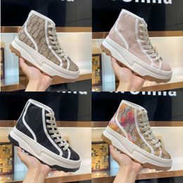 Women casual shoes designer 1977 high top canvas print lplatform fashion lace up outdoor sneakers
