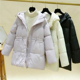 Women's Trench Coats Fashion Hooded Down Cotton Coat Womens Winter Parkas Jacket Long Warm Padded Puffer Snow Wear Ouertwear Female Clothes