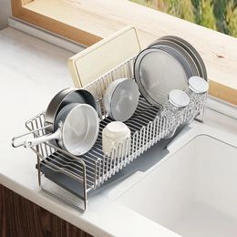 304 Stainless Steel Drainage Rack Bowl Water Cup Rack Kitchen Sink Side Dishes Tableware Storage Rack Tabletop Storage Holder 240122