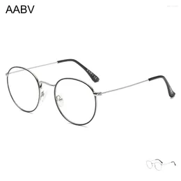 Sunglasses AABV Round Computer Blue Light Glasses Men Women Metal Frame Fake Transparent Optical Lenses Clear Eyeglasses 8016
