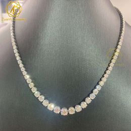 Factory Price S925 with 2.9-6.5mm Moissanite Diamond Graduated Tennis Necklace d Vvs Moissanite Tennis Chain