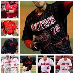 San Diego State College baseball jersey Josh Quezada Dylan Hawkes Sammy Kahler all stitched Mens Women Jerseys Omar Serrano Chris Canavan Connor Abadie