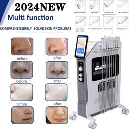 2024 8 in 1 Hydrodermabrasion RF EMS Ice Hammer Skin Rejuvenation Tightening Hydro Hydra Water Oxygen Facial Acne Wrinkle Removal Skin Repairing Machine