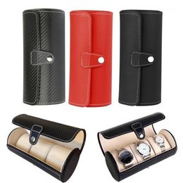 Watch Display Gift Box Case Roll 3 Slot Wristwatch Necklace Bracelet Jewelry PU Leather Box Storage Travel Pouch1317v