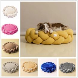 New DIY hand-woven cat litter dog litter creative machine wash 6cm thick suede high-end dog bed pet litter LG38