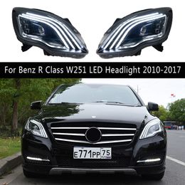 Front Lamp For Benz R Class W251 R300 R350 LED Headlight Assembly 10-17 Daytime Running Light Streamer Turn Signal Car Accessories