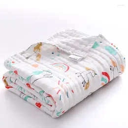 Blankets 4 Layers Muslin Baby Bath Towel High Density Cotton Gauze Born Infant Breathable Swaddling Wrap Blanket KF256