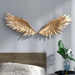 Decorative Figurines Wall Art Decoration Sculpture Feather Angel Wings Luxury Beautiful TV Background Pendant Restaurant Bedroom Home Decor