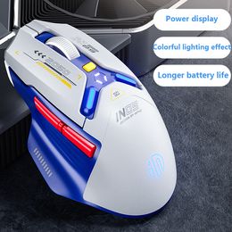 INPHIC IN9 wireless Bluetooth 3 Modes Rechargeable Mouse TYPE-C Wired E-sports Luminous Game Mouse for Computer Laptop Mice