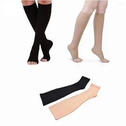 Women Socks Opaque Elastic Unisex Pressure Stockings Varicose Vein Compression Open Toe